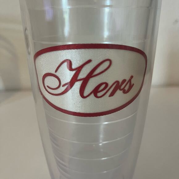 Tervis Tumbler His and Hers 16 oz Hot Cold Cups Married Engaged Discontinued - Picture 6 of 6